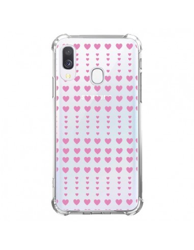 Coque Samsung Galaxy A40 Coeurs Heart Love Amour Rose Transparente - Petit Griffin