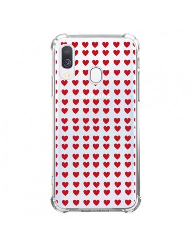 Coque Samsung Galaxy A40 Coeurs Heart Love Amour Red Transparente - Petit Griffin