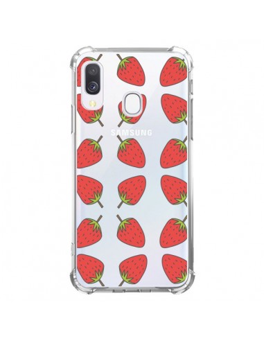 Coque Samsung Galaxy A40 Fraise Fruit Strawberry Transparente - Petit Griffin