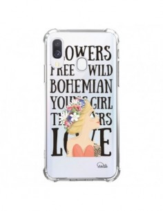 Coque Samsung Galaxy A40 Flowers Love Transparente - Lolo...