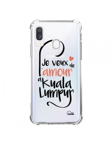 Coque Samsung Galaxy A40 Je veux de l'amour à Kuala Lumpur Transparente - Lolo Santo