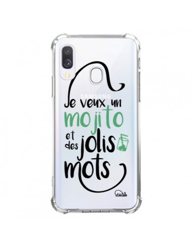 Coque Samsung Galaxy A40 Je veux un mojito et des jolis mots Transparente - Lolo Santo