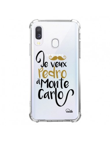 Coque Samsung Galaxy A40 Je veux Pedro à Monte Carlo Transparente - Lolo Santo