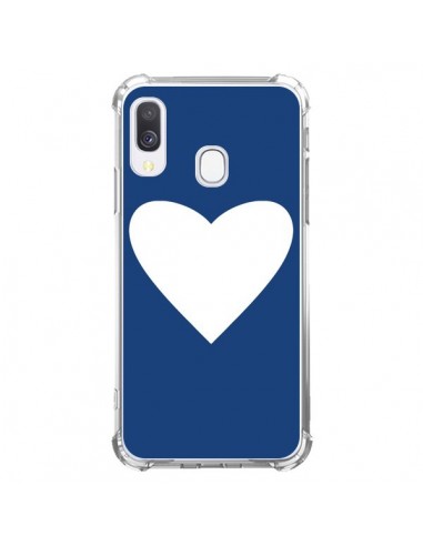 Coque Samsung Galaxy A40 Coeur Navy Blue Heart - Mary Nesrala