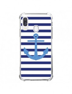 Coque Samsung Galaxy A40 Ancre Voile Marin Navy Blue -...