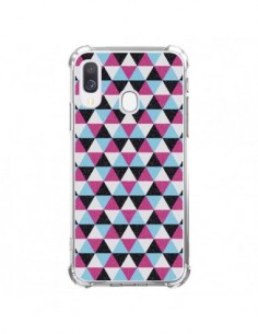 Coque Samsung Galaxy A40 Azteque Triangles Rose Bleu Gris...