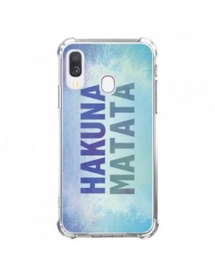 Coque Samsung Galaxy A40 Hakuna Matata Roi Lion Bleu -...