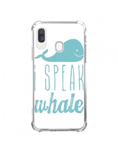 Coque Samsung Galaxy A40 I Speak Whale Baleine Bleu - Mary Nesrala