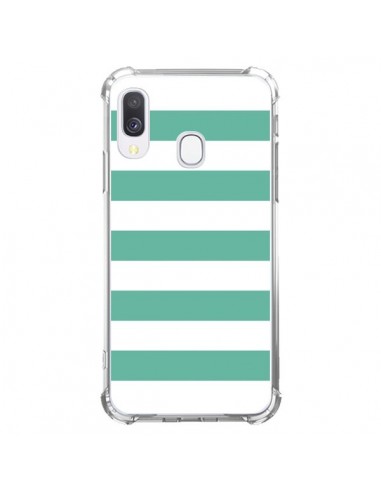 Coque Samsung Galaxy A40 Bandes Mint Vert - Mary Nesrala