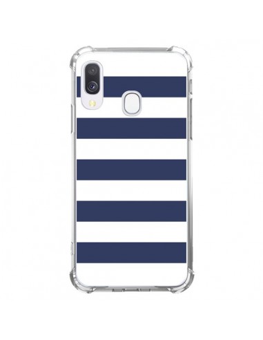 Coque Samsung Galaxy A40 Bandes Marinières Bleu Blanc Gaultier - Mary Nesrala