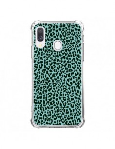 Coque Samsung Galaxy A40 Leopard Turquoise Neon - Mary...