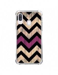 Coque Samsung Galaxy A40 Chevron Vintage Bois Wood - Mary...