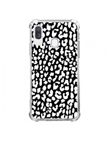 Coque Samsung Galaxy A40 Leopard Noir et Blanc - Mary Nesrala