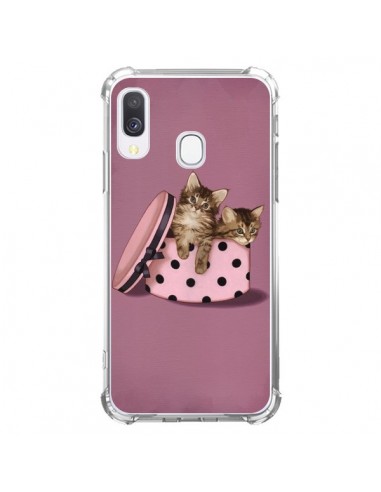 Coque Samsung Galaxy A40 Chaton Chat Kitten Boite Pois - Maryline Cazenave