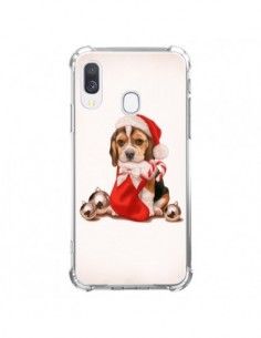 Coque Samsung Galaxy A40 Chien Dog Pere Noel Christmas -...