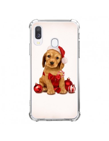 Coque Samsung Galaxy A40 Chien Dog Pere Noel Christmas Boules Sapin - Maryline Cazenave