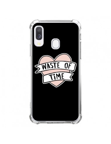 Coque Samsung Galaxy A40 Waste of Time Coeur - Maryline Cazenave