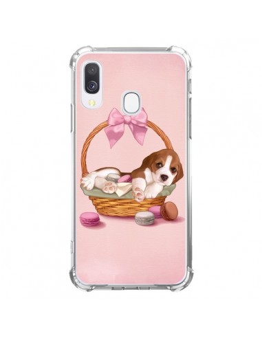 Coque Samsung Galaxy A40 Chien Dog Panier Noeud Papillon Macarons - Maryline Cazenave