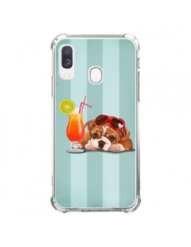 Coque Samsung Galaxy A40 Chien Dog Cocktail Lunettes Coeur - Maryline Cazenave