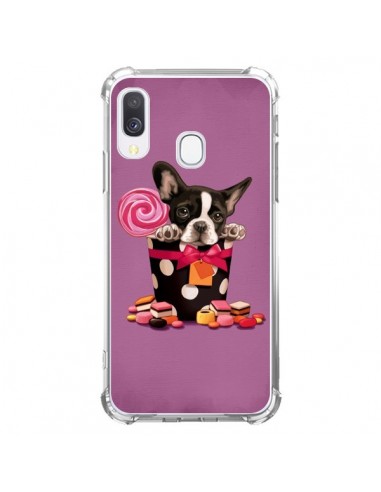 Coque Samsung Galaxy A40 Chien Dog Boite Noeud Papillon Pois Bonbon - Maryline Cazenave