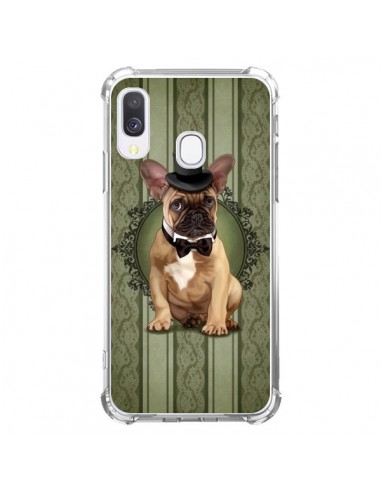 Coque Samsung Galaxy A40 Chien Dog Bulldog Noeud Papillon Chapeau - Maryline Cazenave