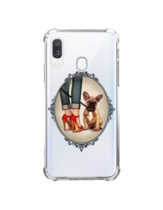 Coque Samsung Galaxy A40 Lady Jambes Chien Bulldog Dog...
