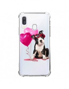Coque Samsung Galaxy A40 Chien Dog Ballon Lunettes Coeur...