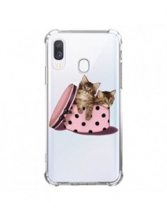 Coque Samsung Galaxy A40 Chaton Chat Kitten Boite Pois...