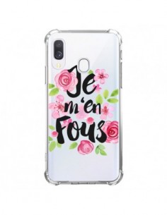 Coque Samsung Galaxy A40 Je M'en Fous Fleurs Transparente...