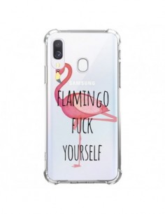 Coque Samsung Galaxy A40 Flamingo Fuck Transparente -...