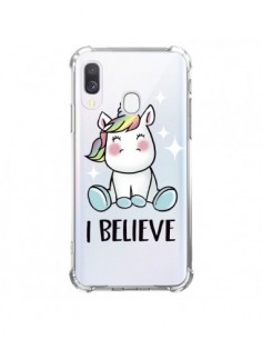 Coque Samsung Galaxy A40 Licorne I Believe Transparente -...