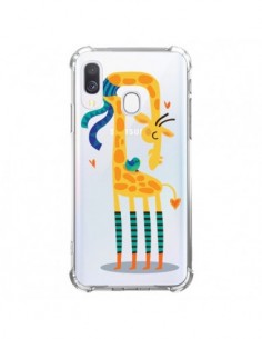 Coque Samsung Galaxy A40 L'oiseau et la Girafe Amour Love...