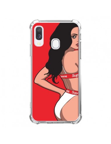 Coque Samsung Galaxy A40 Pop Art Femme Rouge - Mikadololo