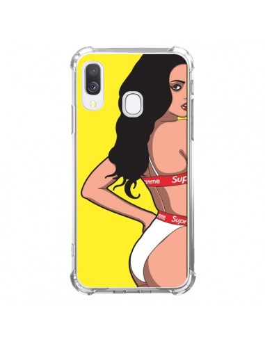 Coque Samsung Galaxy A40 Pop Art Femme Jaune - Mikadololo