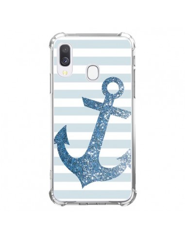 Coque Samsung Galaxy A40 Ancre Bleu Navire - Monica Martinez