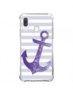 Coque Samsung Galaxy A40 Ancre Violet Navire - Monica...