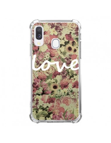 Coque Samsung Galaxy A40 Love Blanc Flower - Monica Martinez