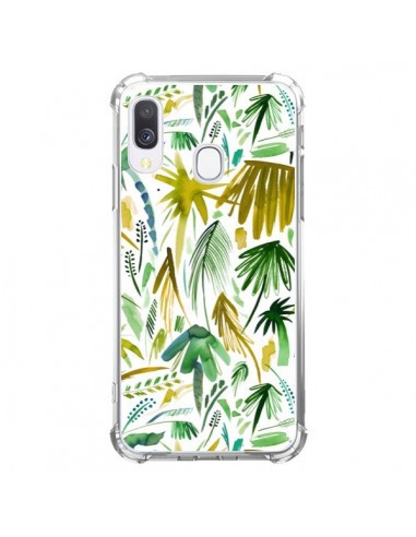 Coque Samsung Galaxy A40 Brushstrokes Tropical Palms Green - Ninola Design
