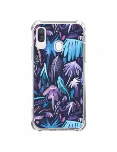 Coque Samsung Galaxy A40 Brushstrokes Tropical Palms Navy...