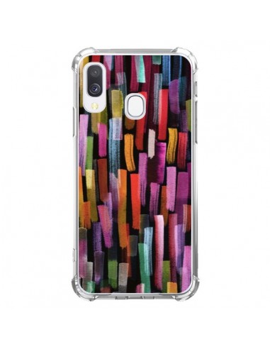 Coque Samsung Galaxy A40 Colorful Brushstrokes Black - Ninola Design