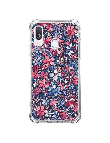 Coque Samsung Galaxy A40 Colorful Little Flowers Navy - Ninola Design