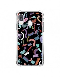 Coque Samsung Galaxy A40 Curly and Zigzag Stripes Black -...