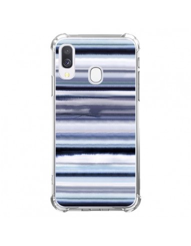 Coque Samsung Galaxy A40 Degrade Stripes Watercolor Navy - Ninola Design