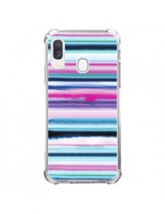 Coque Samsung Galaxy A40 Degrade Stripes Watercolor Pink...