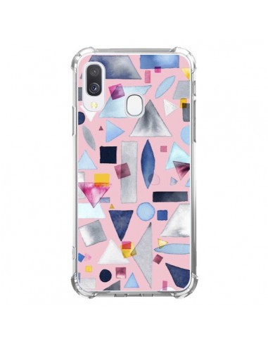 Coque Samsung Galaxy A40 Geometric Pieces Pink - Ninola Design