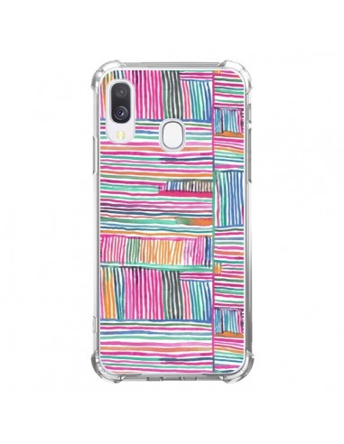 Coque Samsung Galaxy A40 Watercolor Linear Meditation Pink - Ninola Design