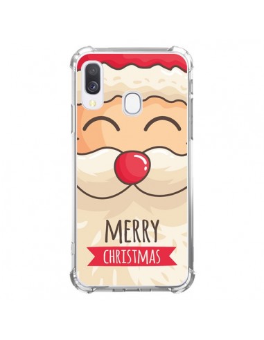 Coque Samsung Galaxy A40 Moustache du Père Noël Merry Christmas - Nico