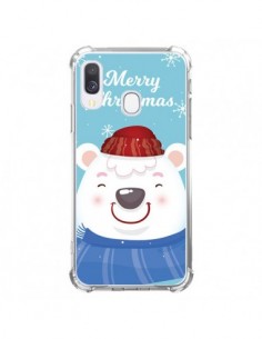 Coque Samsung Galaxy A40 Ours Blanc de Noël Merry...