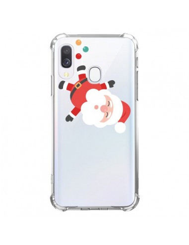 Coque Samsung Galaxy A40 Père Noël et sa Guirlande transparente - Nico