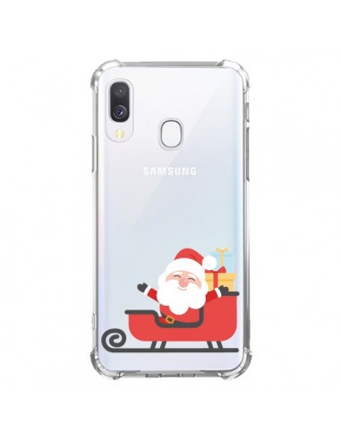 Coque Samsung Galaxy A40 Père Noël et son Traineau transparente - Nico